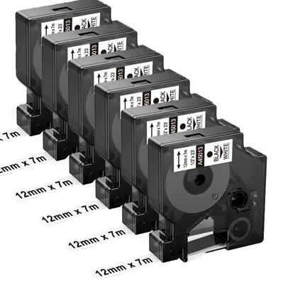 Produktbild von Etikettenband für Dymo D1, 12 mm x 7 m, 6er-Pack