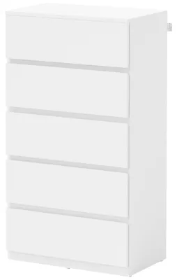 Obrázok produktu pre Komoda s 5 zásuvkami | Farba: biela | Rozmery: 34 x 55 x 100 cm