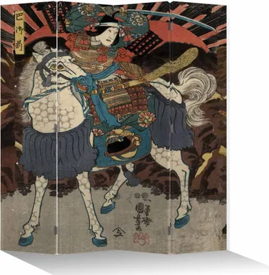 Image de Fine Asianliving Paravent Séparation de pièce Mur espagnol Room Divider Séparateur de pièce Protection visuelle Japonais Oriental Chinois L160xH180cm Toile imprimée double face Asiatique