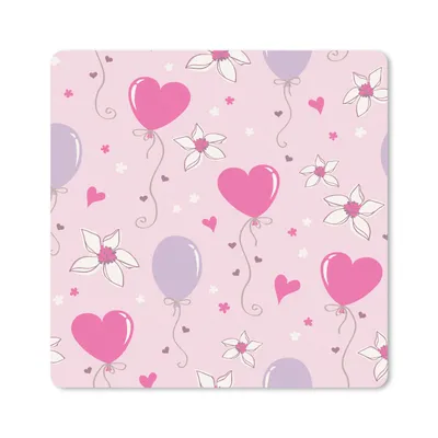 Produktbild von MuchoWow® Mauspad Mousepad Ballon - Muster - Rosa 30x30 cm - Mousepads - Maus Mat - Pad - Mausunterlage - Gaming