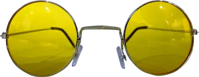 Produktbild von Hippie Sonnenbrille modisches Accessoires für Karneval, Mottoparty, gelb