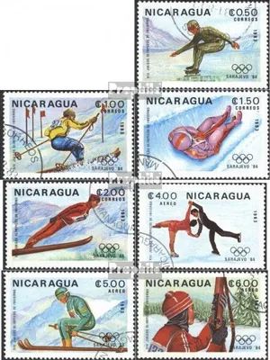 Produktbild von Briefmarken Nicaragua 1983 Mi 2417-2423 (kompl.Ausg.) gestempelt Olympische Winterspiele 1984, Sarajevo