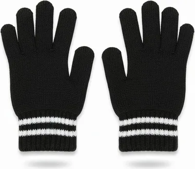 Produktbild von Kinder Strickhandschuhe Winter Acryl Warm Schwarz Jungen Mädchen