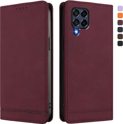 Obrázek produktu pro Pouzdro pro Samsung Galaxy M53 5G, retroPolyuretankožené flip pouzdro s stojánkem a přihrádkami na karty Červený