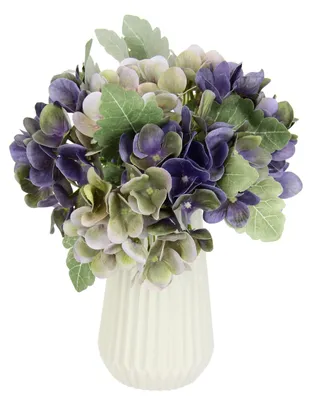 Künstliches Hortensien-Bouquet in Vase, lila, 30x20x20 cm