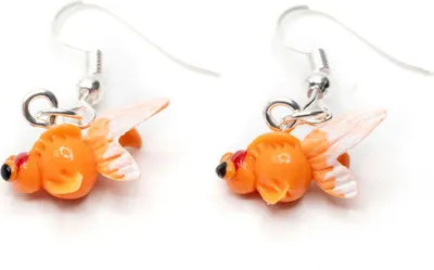 Produktbild von Goldfisch Ohrringe Miniblings Hänger Koi Fisch Teich Aquarium Handarbeit