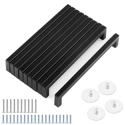Obrázek produktu pro 10 kusů černých úchytek na nábytek, rozteč otvorů 160 mm, nerezová ocel, vhodné pro kuchyňské skříňky