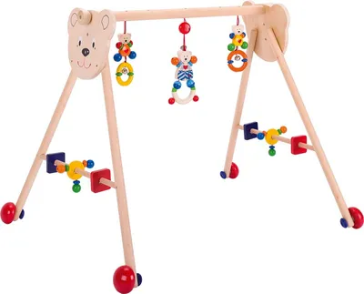 Produktbild von Heimess 739474 Baby-Fit, Greif-, Spieltrainer und Lauflernhilfe Herzbär, rot/natur (1 Stück)