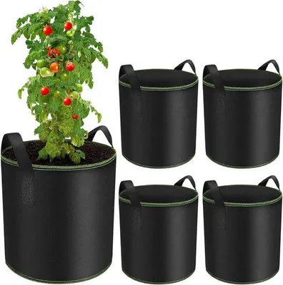 Produktbild von Famanu Vliesbeutel für Pflanzen - 20 l für Gemüse - mit Griffen für Kartoffeln, Tomaten, Erdbeeren