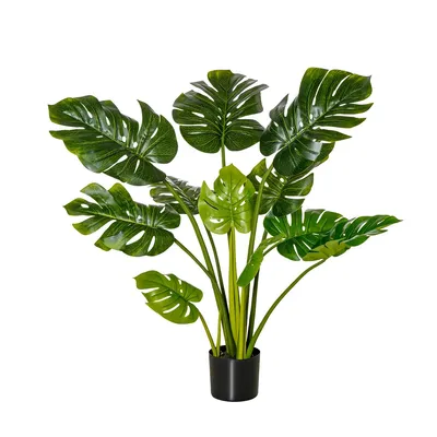 Produktbild von Kunstpflanze in Kunststofftopf Künstlicher Monstera Zimmerpflanze Dekopflanze Büropflanze 110 cm für Innen & Außen