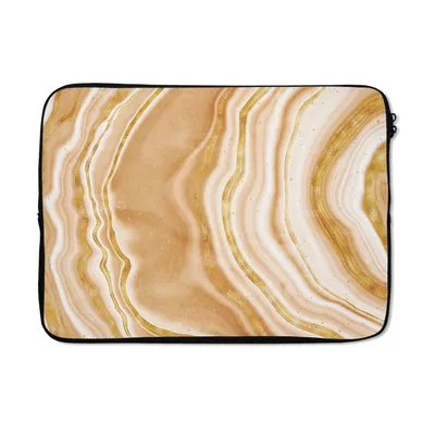 Produktbild von MuchoWow® Laptop Hülle 13 Zoll Achat Stein - Gold - Edelsteine - Luxus Laptoptasche - Laptophülle - Sleeve - Rundumschutz