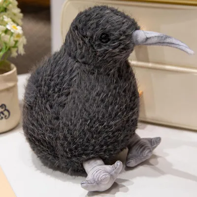 Immagine prodotto di Leantoys - Uccellino kiwi di peluche, peluche mascotte, nero, 17 cm