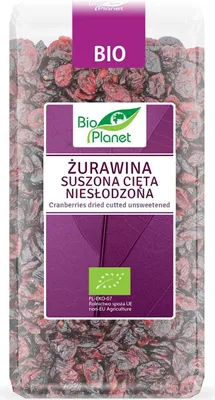 Produktbild von GETROCKNETE, GESCHNITTENE, UNGESÜßTE -CRANBERRIES 400 g – PLANET
