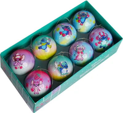 Produktbild von Weihnachtskugeln aus Kunststoff mit Disney Stitch Motiv, Ø 6cm, 4er Set