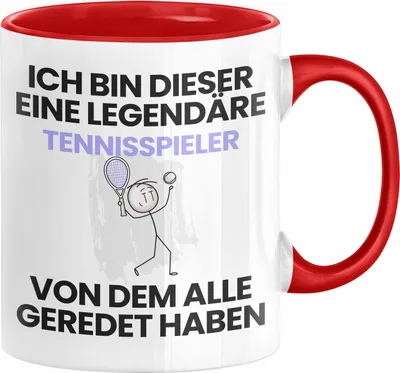 Produktbild von Tennisspieler Geschenk Tasse Lustige Geschenkidee Geburtstag für Tennisspieler Ich Bin Dieser Legendäre Tennisspieler Von Dem Alle Geredet Haben Kaffee-Becher (Rot)