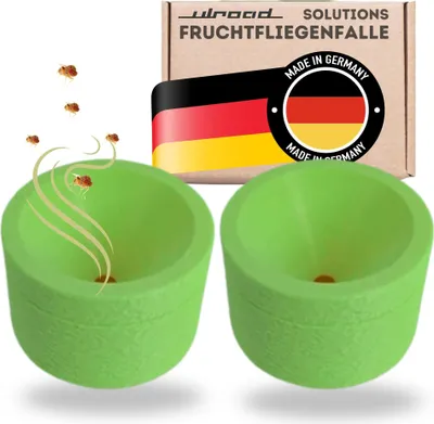 Produktbild von 2X Fruchtfliegenfalle OHNE Gift Germany Lebendfalle für Küche Bad Wohnmobil Obstfliegenfalle wiederverwendbar GRÜN