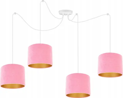 Immagine prodotto di Elegante Lampada A Sospensione A Ragno, Paralume In Velluto Dorato