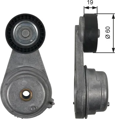 Produktbild von GATES T39190 Spannrolle Keilrippenriemen 60mm für SMART FORTWO Coupe (451) FORTWO Cabrio (451)