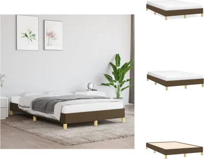 Image de vidaXL Cadre de lit brun foncé 120x200 cm Tissu - Lits et sommiers
