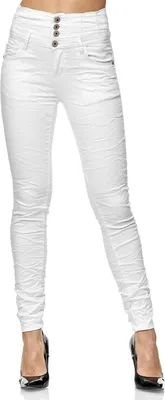 Produktbild von Elara Damen Jeans High Waist Push Up Skinny Fit 1949-1 White-44 (2XL)