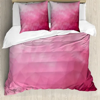 Zdjęcie produktu dla ABAKUHAUS Nowoczesny zestaw pościeli, abstrakcyjne różne odcienie różu z efektem fragmentacji, 155 x 220 cm + 80 x 80 cm, magenta fuksja
