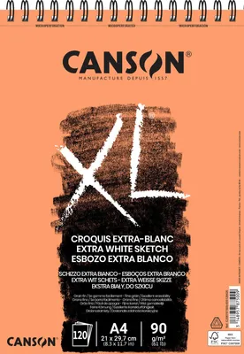 Obrázek produktu pro Canson C200787500, Sešit s uměleckým papírem, 90 g/m², 120 listy