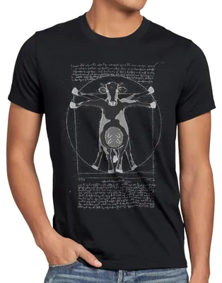 Produktbild von style3 Vitruvianische Kuh Herren T-Shirt rind bauernhof vinci mensch