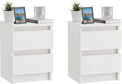 Immagine prodotto di Set di comodini a 2 pezzi, bianco, robusto