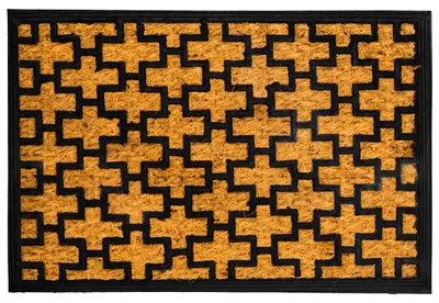 Deurmat Kokos & PVC, Gitterstruktur, 60x40 cm, Natur/Schwarz