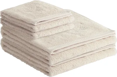 Produktbild von Sansibar Handtuch Frottier-Serie Classic Nr. 1 (Set, 4-tlg), hochwertige Ton-in-Ton Säbelstickerei, sand