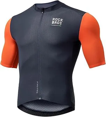 Produktbild von ROCKBROS Road to Sky Herren Kurzarm Fahrradtrikot Atmungsaktiv Schnelltrocknend Für Rennrad MTB Dunkelblau Größe M