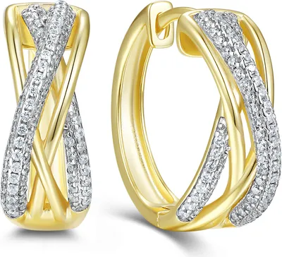 Produktbild von 9NB-1656 – New Bling – Zilveren oorbellen – Met zirkonia – Goudkleurig – 925 zilver