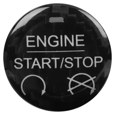 Image de Enjoliveur de bouton Start/Stop en fibre de carbone pour conduite à gauche, compatible avec la Ford Mustang 2015-2019