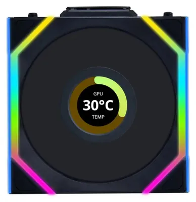 Obrázok produktu pre Lian Li UNI FAN SL Wireless LCD 120 Reverse Blade, Ventiltor, 12 cm, ierna