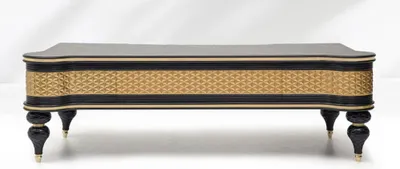 Produktbild von Schreibtisch Klassische Arbeitstisch Schwarz Robust Arbeitszimmer Tisch Barock