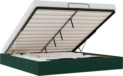 Produktbild von vidaXL Ottoman-Bett ohne Matratze Dunkelgrün 160x200 cm Samt
