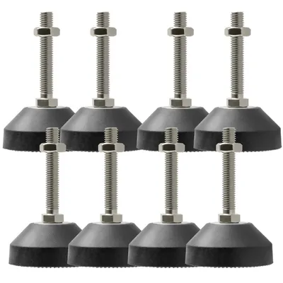 Produktbild von Maschinenfuß/Stellfuß/Nivellierfuß/Gelenkfuß, höhenverstellbarer Tellerfuß Ø 50mm für Konstruktionsprofile, Maschinen, Möbel (8, M8 x 50mm)