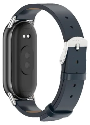 Produktbild von By Qubix Kunstlederarmband - Dunkelblau - passend für Xiaomi Smart Band 8 / 9 / 10