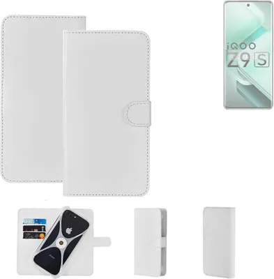 Produktbild von K-S-Trade Handy Hülle Schutz Hülle kompatibel mit Vivo iQOO Z9s Cover Case Bookstyle Bumper weiß 1x