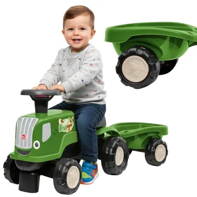 Zdjęcie produktu dla FALK Jeździk Traktor z Przyczepą Birdy Farm Zielony 1-3 lat