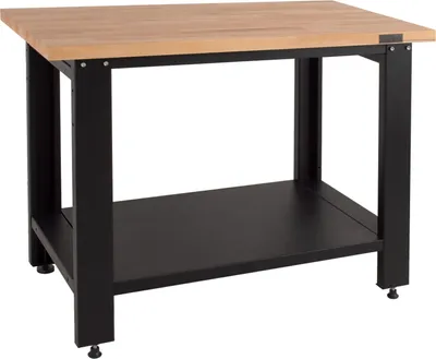 Produktbild von Werkbank Profiline XL freistehend 110 x 65 cm 600 kg Stahl Werktisch mit massiver Holzarbeitsplatte