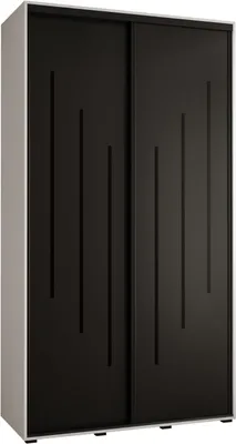 Produktbild von MEBLE KRYSPOL Cannes 8 Schrank mit 2 Schiebetüren - 205,2x130x45 cm - Weiß Schwarz Schwarz