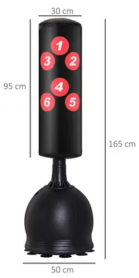 Produktbild von HOMCOM Boxsack Stehend 165cm Standboxsack mit Saugnapf-Basis Trainer Schwarz