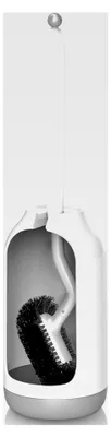 Produktbild von Toilettenbürste Set: Klobürste mit Randreiniger - Flexibler Halter für Badezimmer und Gäste-WC - Weiße nachhaltige Toilettenbürste