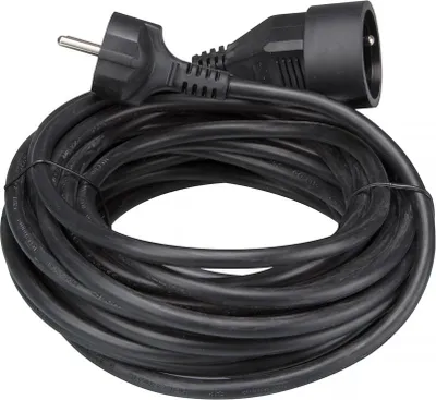 Produktbild von Perel Verlängerungskabel, H05VV-F 3G1.5, 10 m, 16 A/230 V, 3500 W, Typ E/F, für innen, PVC, schwarz
