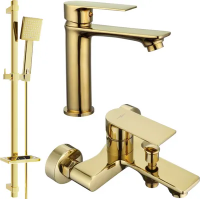 Produktbild von Mexen Royo DQ45 Badewannenset, Gold - 72203DQ45-50