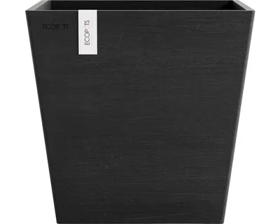 Produktbild von Pflanztopf Ecopots Rotterdam Kunststoff matt 25,2 x 25,2 x 24,5 cm dunkelgrau inkl. Erdbewässerungsystem