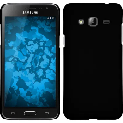 Produktbild von PhoneNatic Case kompatibel mit Samsung Galaxy J3 - Hülle schwarz gummiert Hard-case + 2 Schutzfolien