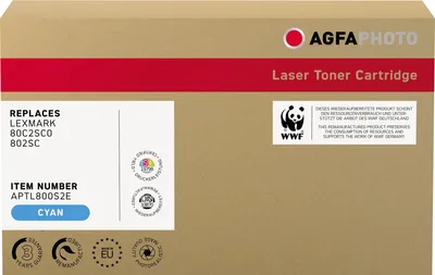 Immagine prodotto di Toner AgfaPhoto APTL800S2E come Lexmark 80C2SC0 802SC ciano