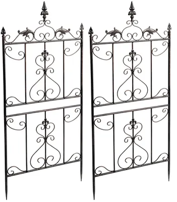 Produktbild von Set mit 2 Metall-Klettergerüsten Myrte | Farbe: Bronze | Abmessungen: 51x3x124 cm